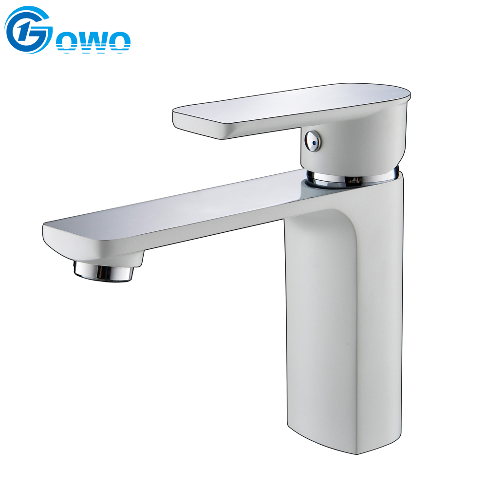 Luxury Style Chrome And White Color Certificate Casting Bathroom Faucet