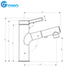 Basin Pull-out Spray Washing Lavatory Black Bathroom Faucet