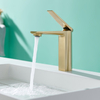 Gold Color Lavatory Brass Material Luxury Style Kaiping City Basin Faucet