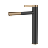 European Design Rose Gold black Brass Basin Faucet Long Neck