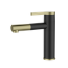 Hot Sell Tall Black Matte Gold Brass Basin Faucet Long Neck