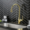 Matt Gold Long Neck Zinc Alloy Faucet Casting Factory Make Retro Pull Down Sink Faucet