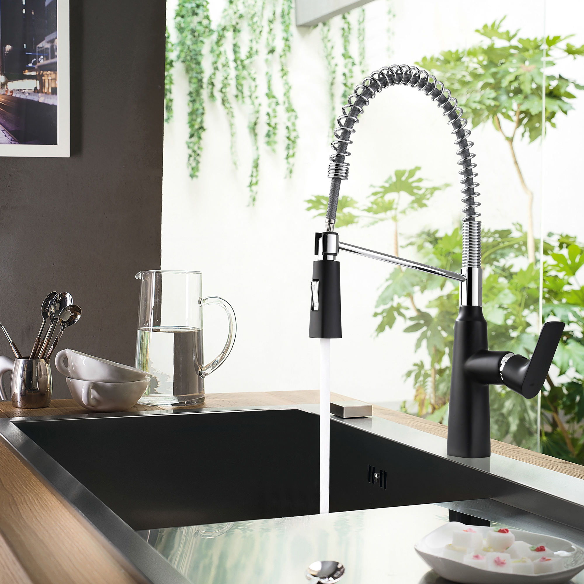pull down faucet kitchen
