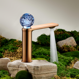 Crystal Ball Basin Faucet - Modern Gun Grey Bathroom Tap | GOWO 5138-RG