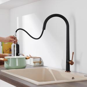 Modern Single Handle Single Hole Pull-out Gun Grey Sprayer Kitchen Faucet--GH-6026-PG