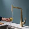 Contemporary Geometric Kitchen Faucet - Pull-Out Spray Brass Body Tap | GOWO 6046-MG
