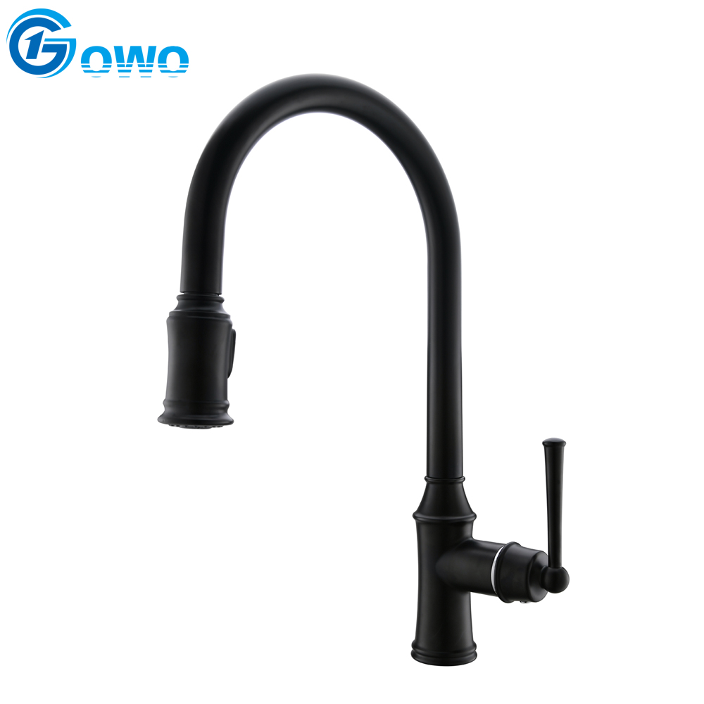 Black 35mm Ceramic Cartridge Hot And Cold Americana Style Economic Kitchen Faucet