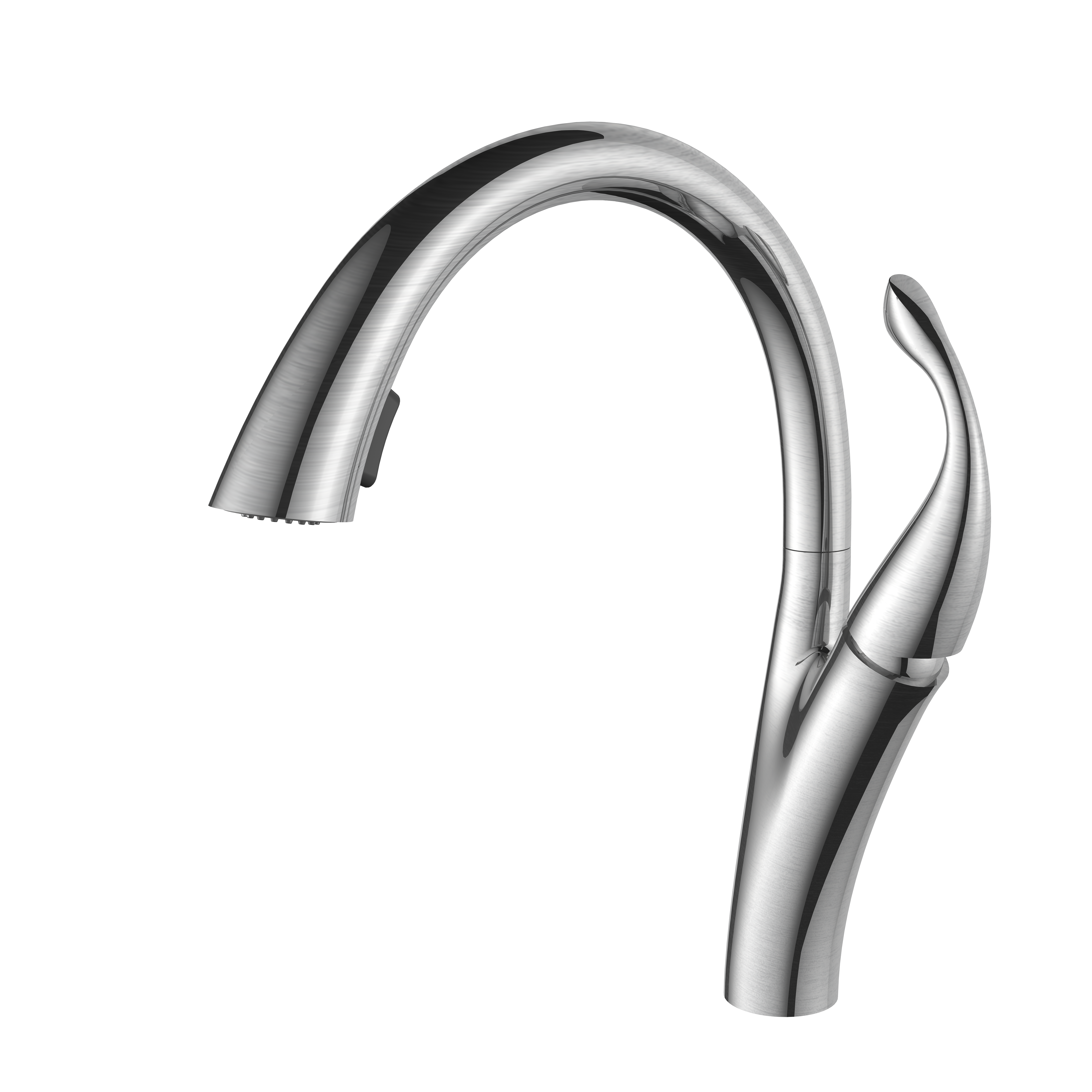Brushed Nickel Brass Material Pull Down Kitchen Faucet Mixer