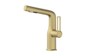 Professional Gold Brass Basin Faucet Long Neck 