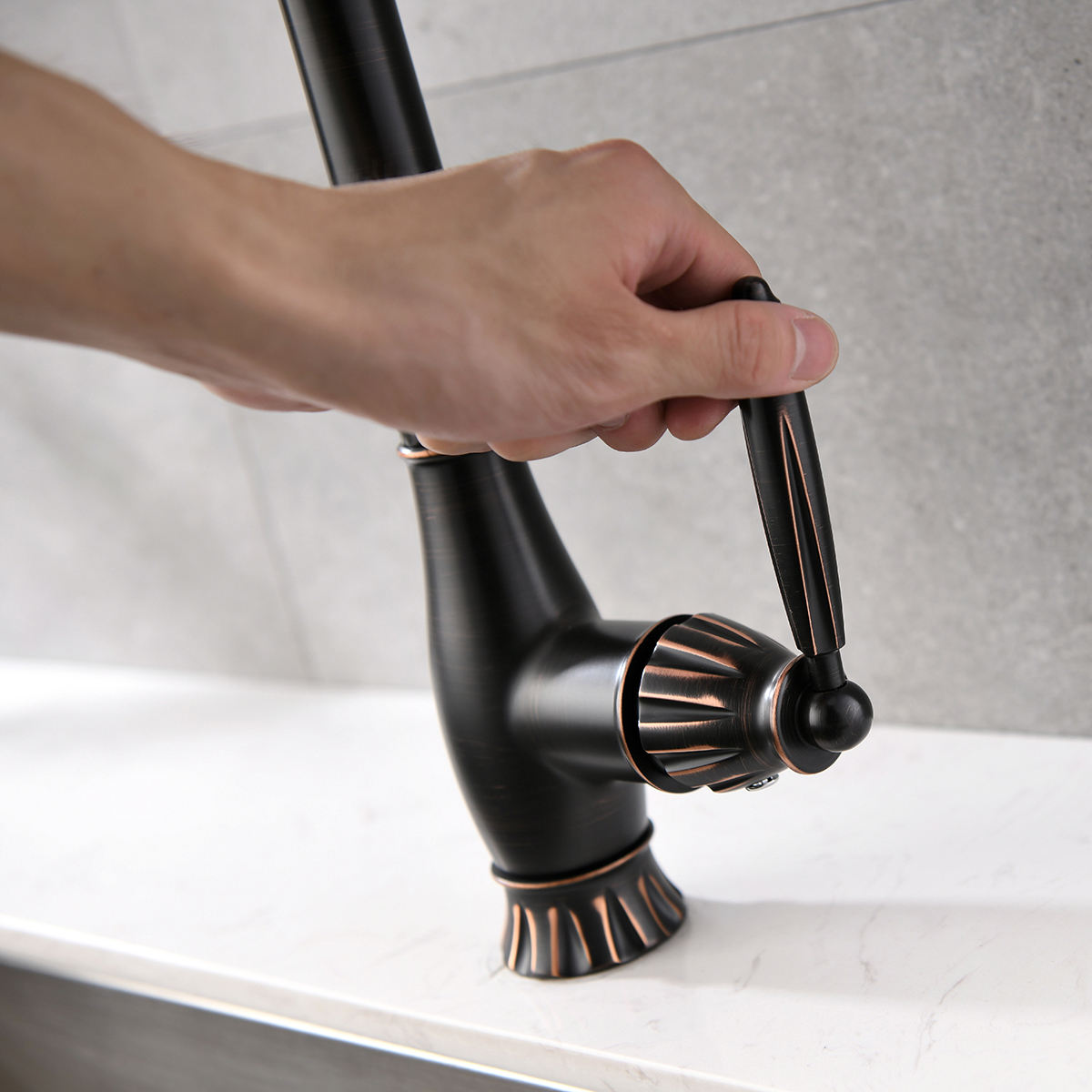 oiled bronze kitchen faucet