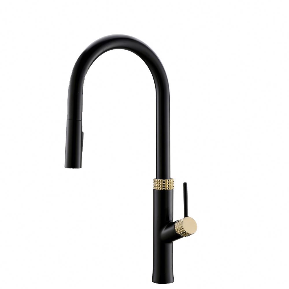 Gowo Water Black Mixer Tap Matt Gold Kitchen Faucet With Great Price