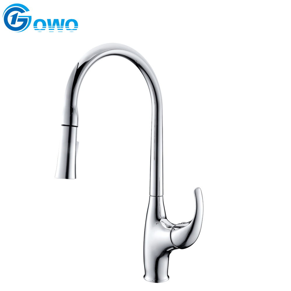 Cupc Good Quality Brass Factory Make Hot Sale Long Neck Kitchen Faucet Pull Down
