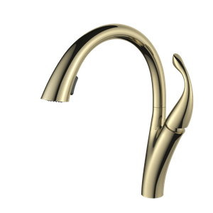 Swan Design Gold Kitchen Faucet Single Hanlde