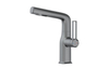 Professional Pearl Gray Brass Basin Faucet Long Neck 