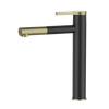 European Design Black Matte Gold Brass Basin Faucet 