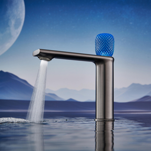 Crystal Ball Basin Faucet - Modern Gun Grey Bathroom Tap | GOWO 5138-PG