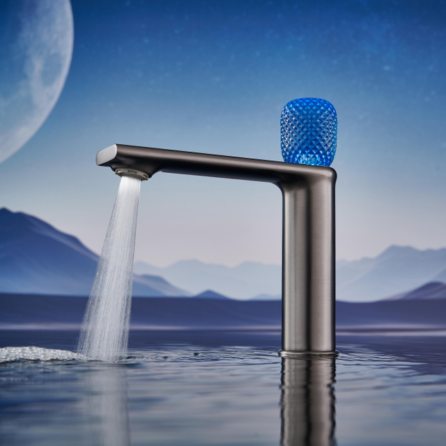 Crystal Ball Basin Faucet - Modern Gun Grey Bathroom Tap | GOWO 5138-PG