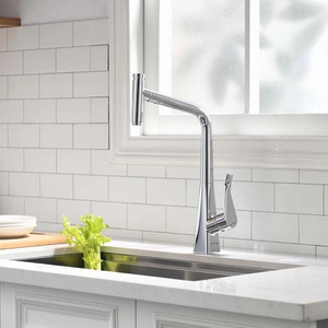 Contemporary Geometric Kitchen Faucet - Pull-Out Spray Brass Body Tap | GOWO 6046-C