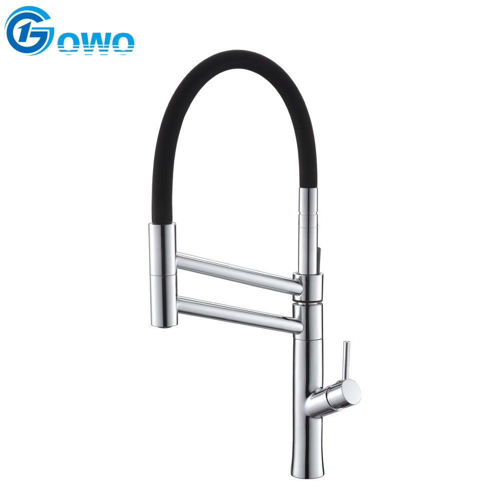 black kitchen faucet with sprayer