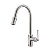GOWO 360 Degree Brush Gold Chrome Kitchen Nickel Pull Out Taps Mixer Put Down Kitchen Faucet