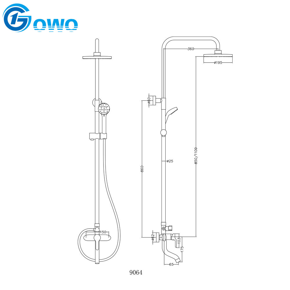 gold shower faucet