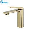 Gold Color Lavatory Brass Material Luxury Style Kaiping City Basin Faucet