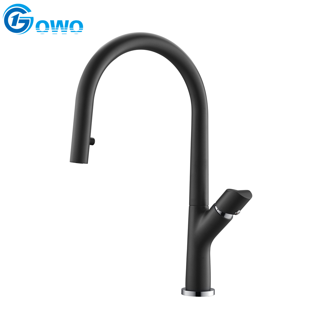 Matt Black Color Latent Spray Brass Hot And Cold Kitchen Mixer