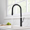 Modern Brass Material Pull Down Kitchen Faucet Matte Black Mixer 