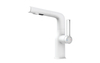 Professional White Brass Basin Faucet Long Neck 