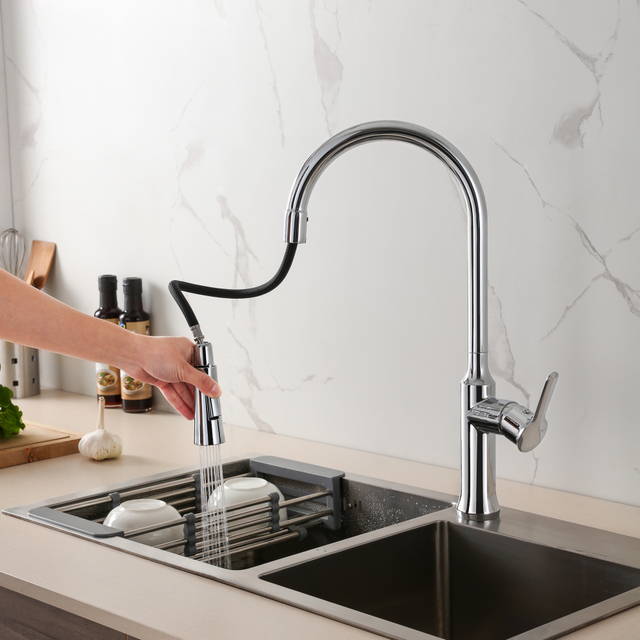 Normal Design Brushed Nickel Kitchen Faucet Fashion Style