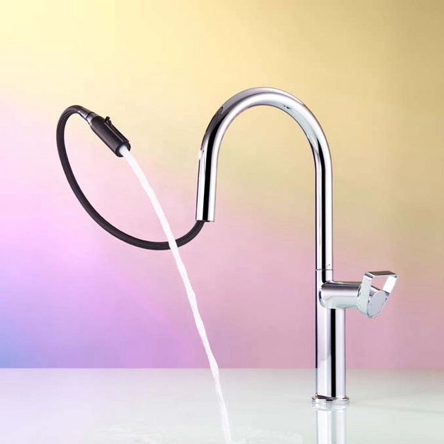 Chrome Finish Single Handle Easy Clean Kitchen Faucet GH-6036-C