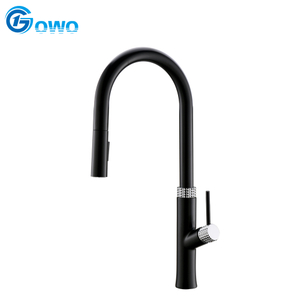 Brass Body Brass Spout ABS Spray Guangdong Black And Chrome Kitchen Faucet Tap