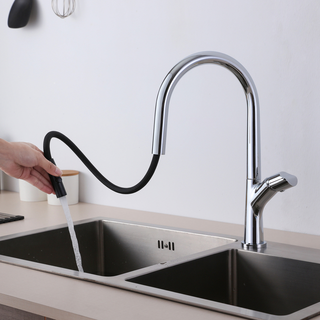 Commercial Two Function Implant POM Spray Modern Style Kitchen Mixer Taps