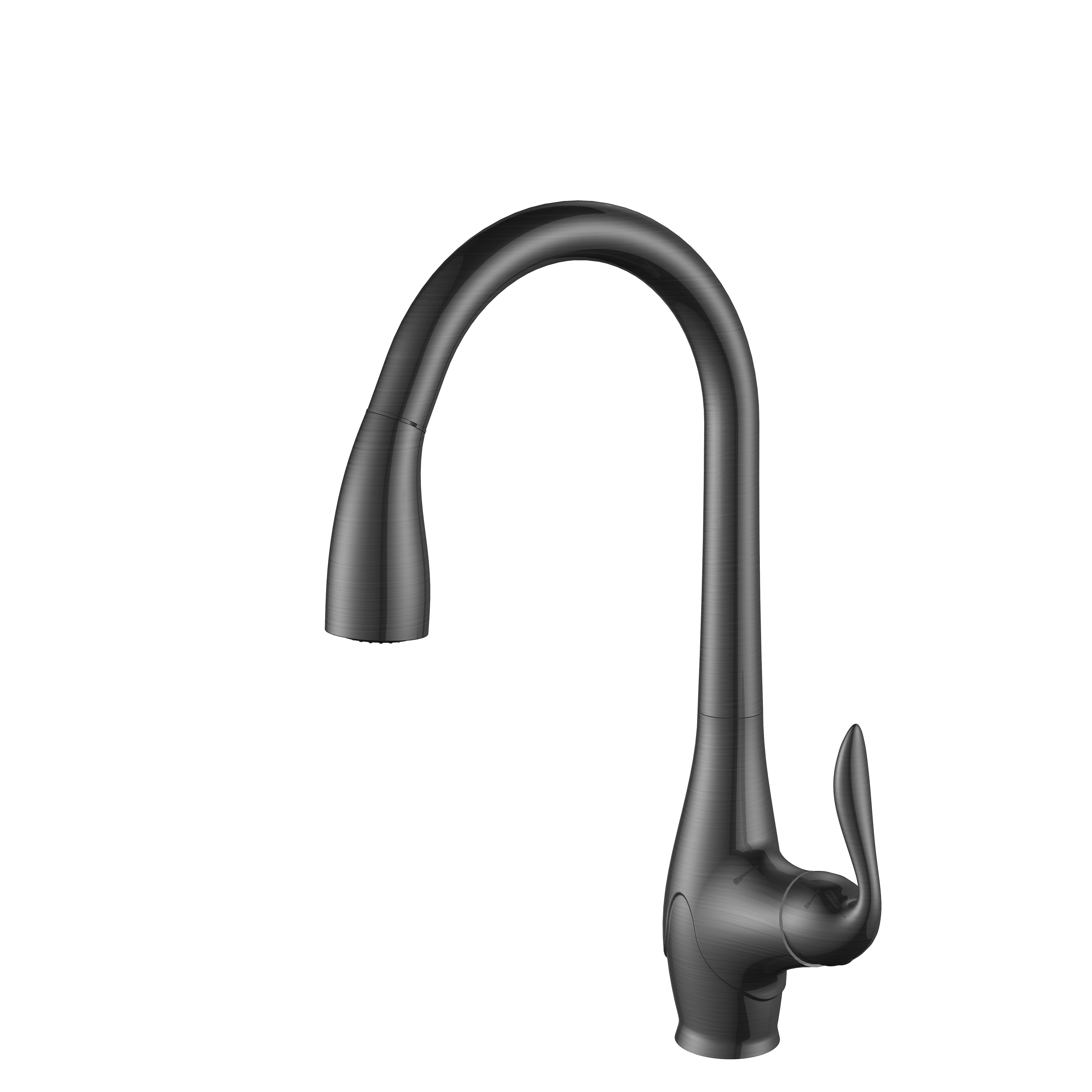 Pearl Gray Material Single Handle Kitchen Faucet Pull Down 