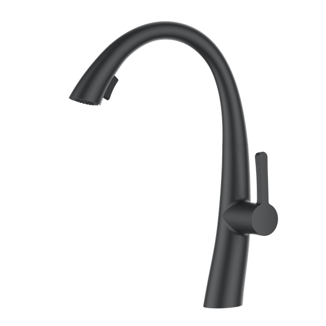 Black Swan Long Neck Kitchen Faucet Modern Style 