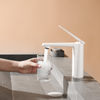 White Color Printing Brass Lavatory Good Quality Simple Style Bathroom Faucet