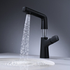 Black Long Body Pull-out Spray Lavatory Luxury Basin Water Tap