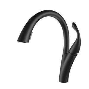 Matte Black Brass Material Kitchen Faucet with Pull Down Sprayer  