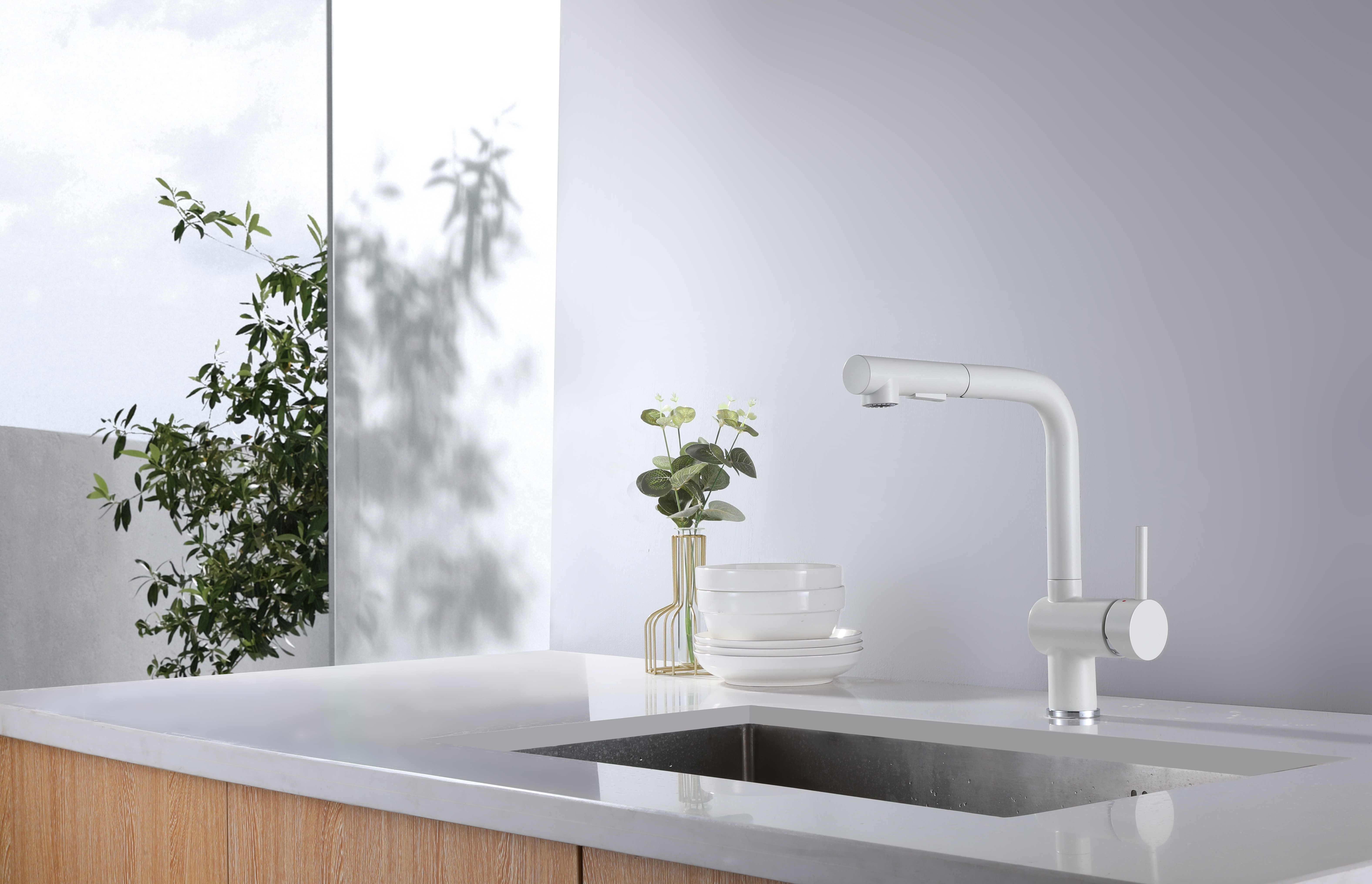 white kitchen faucet