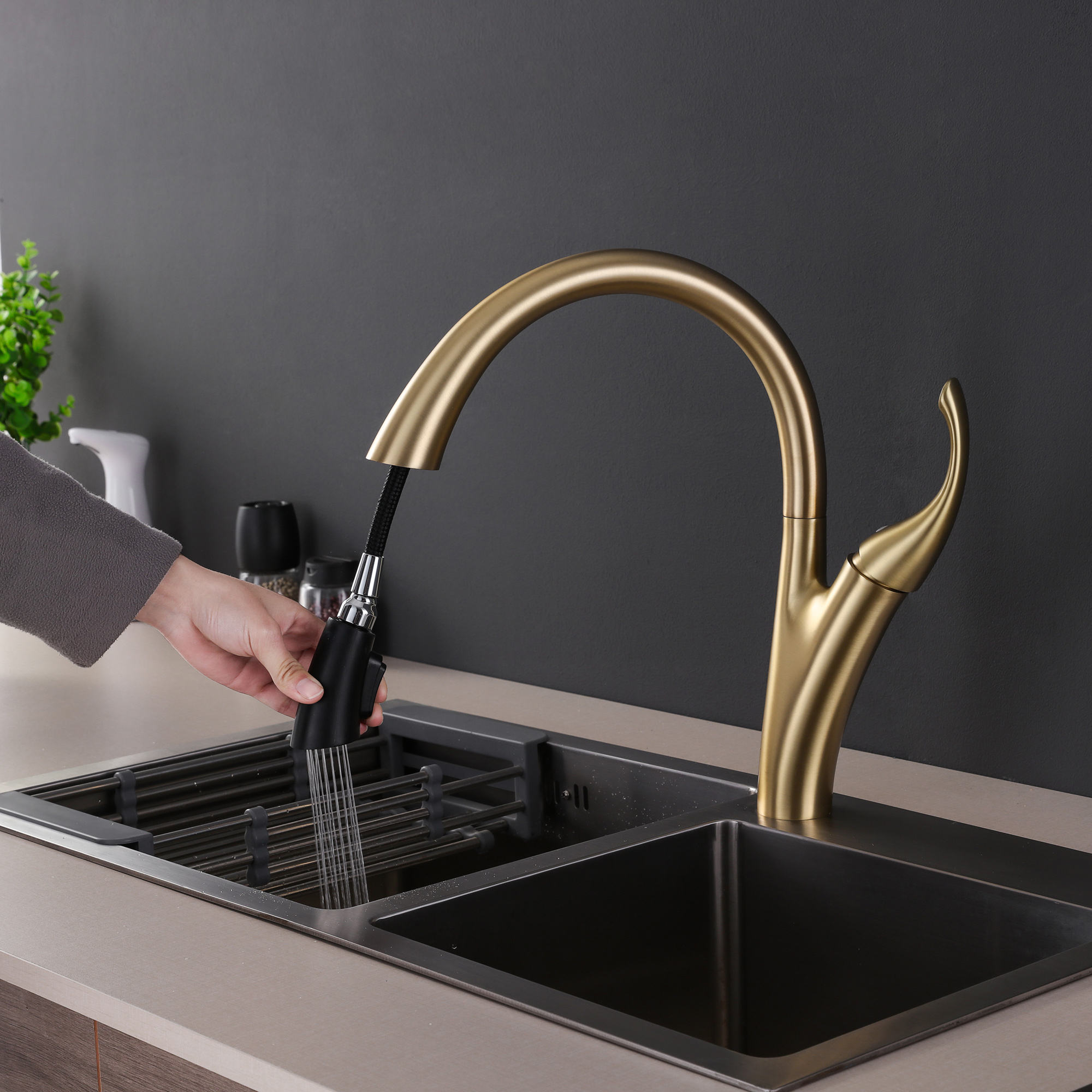 kitchen faucet brushed nickel
