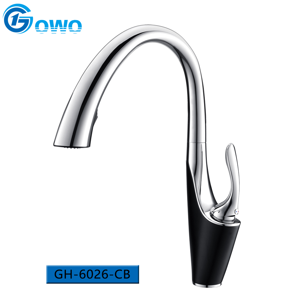 New Style Hide Spray Zinc Material Two Color Kitchen Pull Down Sink Water Faucet