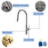 Cartridge Single Handle Brass Pull Down Kitchen Faucet with Sprayer