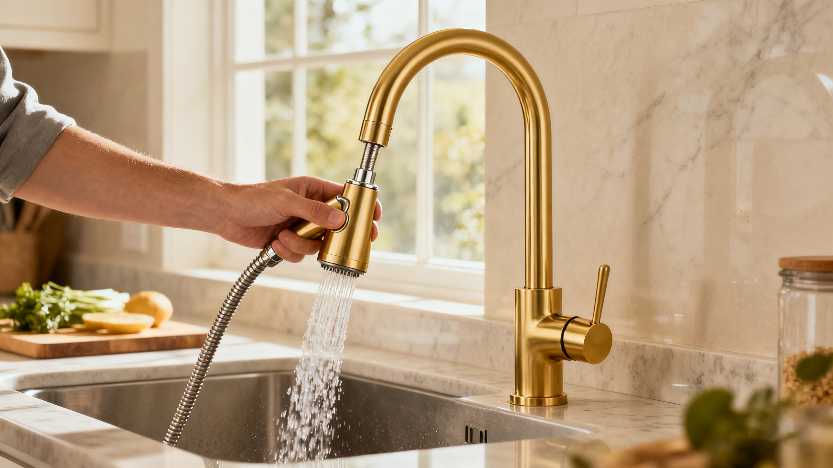kitchen faucets brass