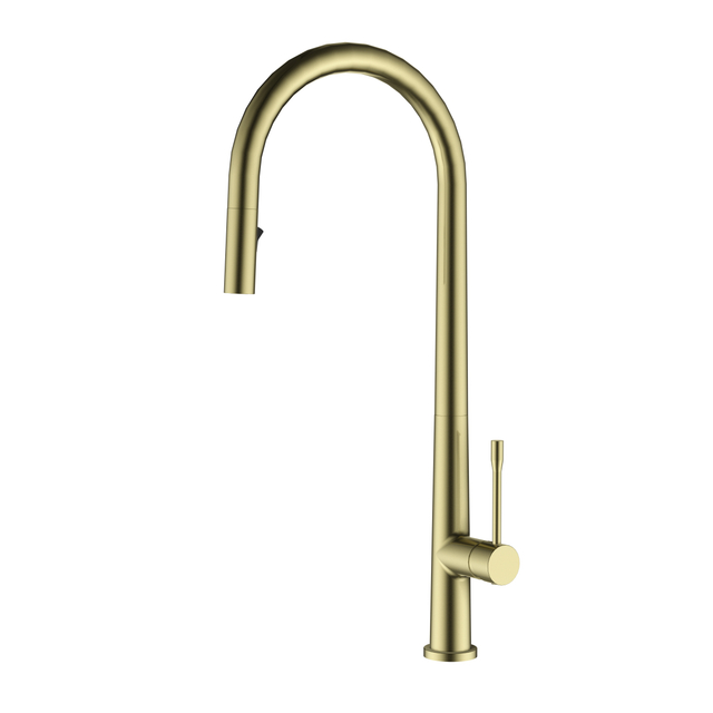 Modern Single Handle Single Hole Pull-Out Matt Gold ZINC Kitchen Faucet--GH-6026-MG