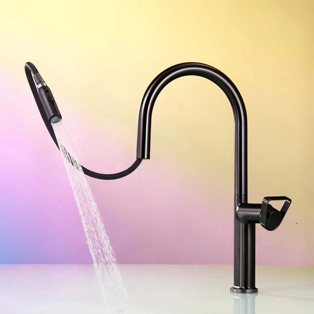 Matt Black Finish Single Handle Easy Clean Kitchen Faucet GH-6036-MB