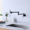 Matt Black Wall Mount Single Hole Copper Kitchen Sink Water Tap