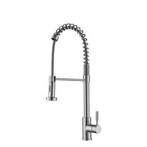 304 Stainless Steel Brush with Spring Pull Down Spray Kitchen Mixer Tap