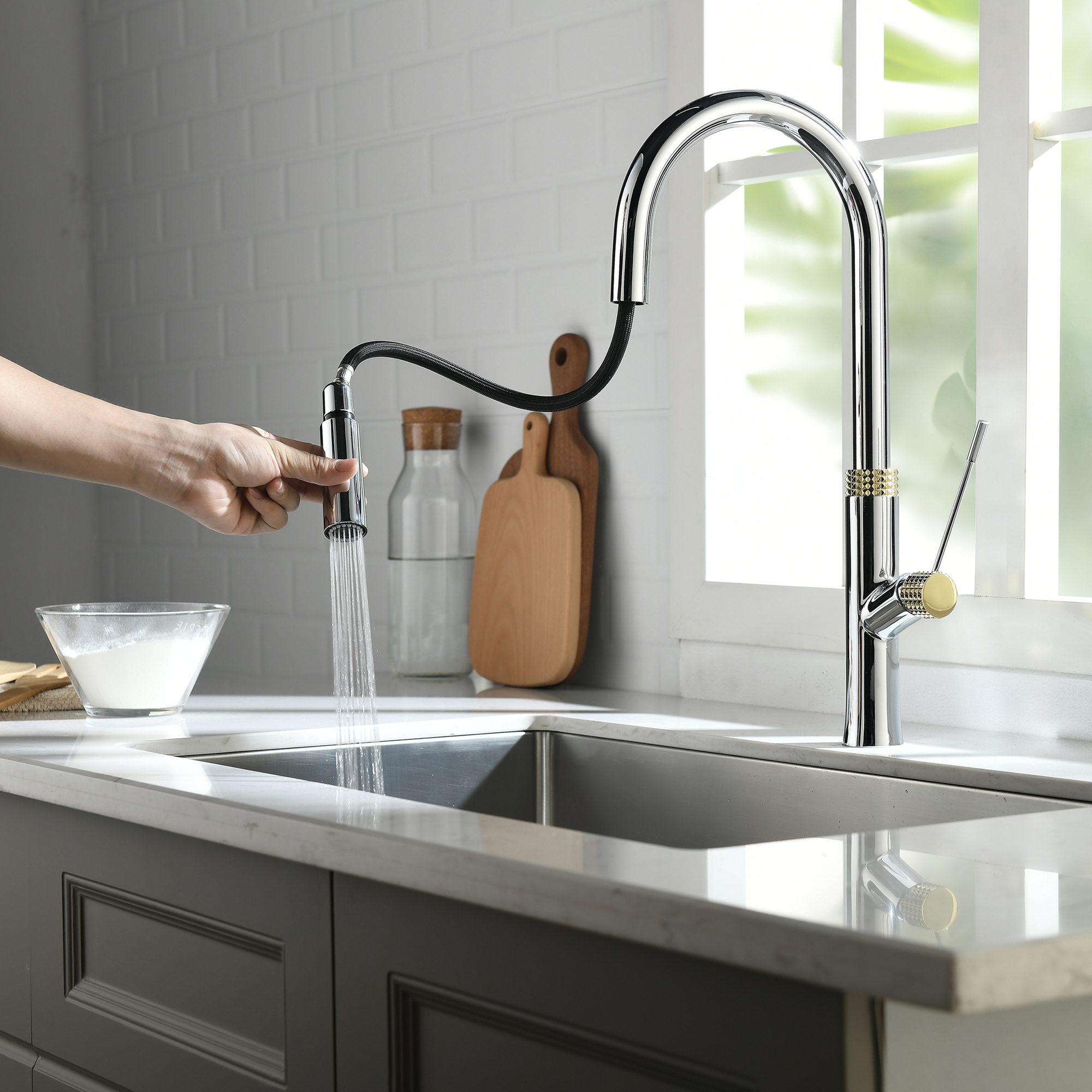 Gowo Brass Faucet Tap Kitchen Mixer With Ce Certificate