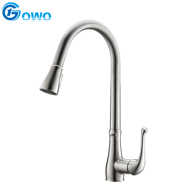Zinc Alloy Body Stainless Steel Spout Economic Two Foundation Sink Faucet