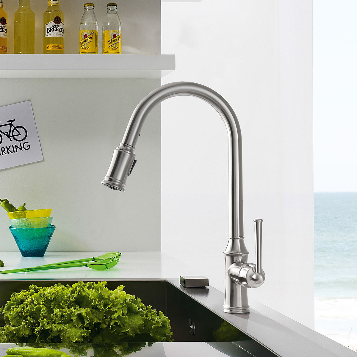 diagram of a kitchen faucet